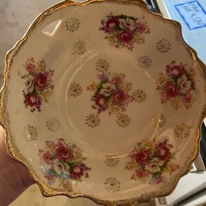Antique Floral Dinner Plate Japan